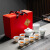 言器 白瓷茶具陶瓷功夫盖碗套装茶杯茶海办公室实用茶器商务礼品礼盒 素色环保盒10头盖碗