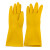 邦道尔牛筋手套加厚防水洗橡胶工业劳保牛筋塑胶防水乳胶耐磨 手套加长 橙色 S