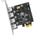 DIEWU PCI-E转usb3.0扩展卡双电四口台式机pcie转USB3.0芯片 TXB1 TXB049自供电PCIE-USB3.0-F3
