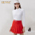 HUNNZ品牌高尔夫服装女装修身运动golf长袖t恤春秋季高尔夫球服装 白色长袖 S