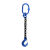 品尔优/PPU 100级单腿链条成套索具（羊角滑钩）UCG1-08 载重2.5T 蓝色 UCG1-08-6.5m 15 