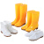 沸耐笙 FNS-24293 牛筋底黄色水靴劳保PVC水鞋 高筒黄色【无棉】38 1双