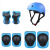 护膝护肘儿童平衡车滑板车骑行护具头盔护具套装滑护具7件套 黑色 S码(1230kg)