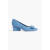 菲拉格慕（Ferragamo） 618女士VIVA55蝴蝶结饰绒面革浅口鞋 Light blue 5 US