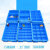 万汇尔加厚塑料零件收纳盒多格盒螺丝工具分类整理盒子配件分格周转箱长方形 小八格蓝/380*276*85