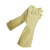 三蝶153工业橡胶手套 加长耐酸碱手套 渔业防水防滑手套卷边 5双 55cm 米黄色 定制