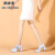鸥诗洛（oushiluo）品牌新款系带超高跟9cm粗跟气质中年单鞋工作鞋漆皮方头休闲女鞋 黑色 33