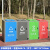 分类大号垃圾箱240L容量环卫户外带盖大型室外垃圾桶商用小区公共 240L脚踏款四分类蓝灰绿红