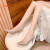 鞋柜（shoebox）达芙妮集团旗下香槟色婚鞋高跟鞋女士单鞋2024新款气质配裙子晚礼 香槟6cm专柜版 39  收藏优先发