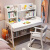 （e-hom）儿童书桌家用实木学习桌子椅子套装升降写字桌初 粉白色单桌 [实木打造] 140x60x127cm