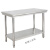 不锈钢桌子长方形正方形双层工作台加厚餐馆台子打荷商用 加厚180长*60宽*80高双层