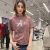 Calvin KleinCK 2024女士夏季棉质简约百搭字母印花圆领短袖T恤 13#酒红色白标立体logo 现货XS