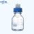 中环力安 实验室补料瓶 发酵罐通孔试剂加料瓶  不锈钢瓶盖补液瓶 蓝盖玻璃瓶单通双通 小号双通（2个装） 250ml