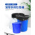 普力捷（PULIJIE） 加厚多用大号垃圾桶工厂户外环卫分类塑料桶商用圆桶带盖 50L 蓝无盖 升级加厚耐腐蚀