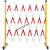 定制玻璃钢伸缩围栏安护栏道路电力施工可移动围挡警戒绝缘隔离栏 1.2*4米加厚款(红白相间)