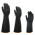 黑色橡胶耐酸碱工业手套加厚耐磨化学防腐蚀化工防水作用防护 35CM工业耐酸碱手套（10双装） 均码