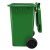 盛方拓 户外商用大号垃圾桶 加厚分类 塑料带翻盖 绿色100L印圆
