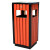 小区不锈钢分类防腐木边单桶室外环卫垃圾桶垃圾箱户外街道果皮箱 MX-5211 红色