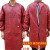 佳护 防水防油耐酸碱PU皮革长袖罩衣 红色pu反穿衣（一条价）