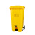 【中间脚踏240L】废弃口罩黄色医疗垃圾桶脚踏有盖医疗医院利器盒废物桶回收箱大号