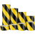 飓程 加宽黑黄警示胶带 pvc斑马线防水耐磨警戒地面标示贴 （黑黄）90MM*33米/卷 单位：卷