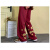 帛米图（BOMITU）红色国潮美式hiphop卫裤男重磅星星运动裤子ins高街潮直筒休闲裤 红色 XL