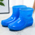 时尚成人短筒防水鞋雨鞋低筒雨靴女夏季厨房工作胶鞋防滑套鞋洗衣 蓝色单鞋标准码 36