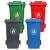 冰禹 BYQ-966 加厚大号户外垃圾桶 环卫物业分类垃圾桶 塑料带盖垃圾箱 红色50L无轮