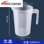 量杯带刻度量筒奶茶烘焙专用塑料测量桶厨房量筒1-2-3500ml 条纹款 3500m量杯