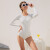 梵卡丹迪（VANCDODY）品牌潜水服女长袖白色连体水母服2023新款三角泡温泉冲浪泳衣 本白色 L