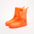 双排扣成人雨鞋户外防尘防水雨鞋套 PVC厚耐磨便携式中筒雨鞋套B 橙色 42/43