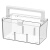稳斯坦 W7603 透明口罩药箱收纳盒 药品收纳箱药物盒口罩存储整理盒 手提款透明+隔板