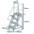 铝合金定制移动梯登高车工业踏步台阶跨线梯仓库取货 平台离地1.2米特厚-带脚轮扶手