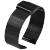 lennik金属手表带不锈钢防水精钢网带男女米兰编织网带代用dw浪琴天梭 钢带款-黑色 18mm