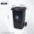 锐拓带轮子垃圾桶商用大容量带盖大号环卫户外餐饮垃圾箱厨房 暖灰色 100L户外A桶/灰色