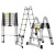 加厚铝合金折叠伸缩人字梯梯便携多功能竹节升降 德标多功能3.7+3.7米【加厚款40
