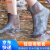 德岐 硅胶雨鞋套 防滑加厚 男女成人雨具户外耐磨防水 灰色 XL(40-42码) 