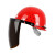 希凡里定制适用烧电焊防护罩脸部头戴式安全帽面罩焊工面屏焊帽子全脸打 茶色面屏+支架+红色安全帽