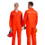久匀 长袖工作服劳保服套装 翻领大口袋安全反光条男发分体套装 橙色套装 2XL