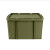新特丽 军绿色塑料收纳箱 周转箱带盖 印制LOGO费