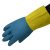 海太尔(HTR) 10-228 8 橡胶双色防化手套植绒衬里防化防滑胶皮劳保手套 蓝黄