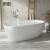 果敢 独立式浴缸一体成型亚克力家用成人大内空薄边浴缸037 白色独立缸+G06银色落地龙头 1.6m