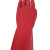 海斯迪克 加长加厚乳胶手套 牛筋橡胶清洁手套 红色38cm长 L