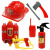 儿童消防安全帽 儿童消防玩具帽消防员头盔幼儿园安全教育角色过家家表演出道具 红色套装4