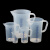 定制适用塑料量杯加厚PP带刻度烧杯厨房烘焙工具奶茶 500ml 蓝色刻线