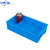 塑料分格箱周转配件分隔大盒子分类多格螺丝加厚盒零件工具收纳盒 高四格蓝色