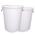 金诗洛  加厚塑料圆桶 白色无盖50L 大容量圆形收纳桶酒店厨房垃圾桶 KT-358