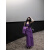 XGAI苹果型身材早春新款女装2024套装大码春季法式级感紫色西装外套叠 单连衣裙 S 建议8090斤