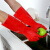 家务手套加绒里保暖洗碗厨房耐用清洁洗衣服水产橡胶防水手套 红色一体绒（33cm）10双 L