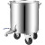 巨尊（直径80高40带4轮接1.5寸外丝）不锈钢周转桶带轮子水桶搅拌桶带水阀出水口剪板J247